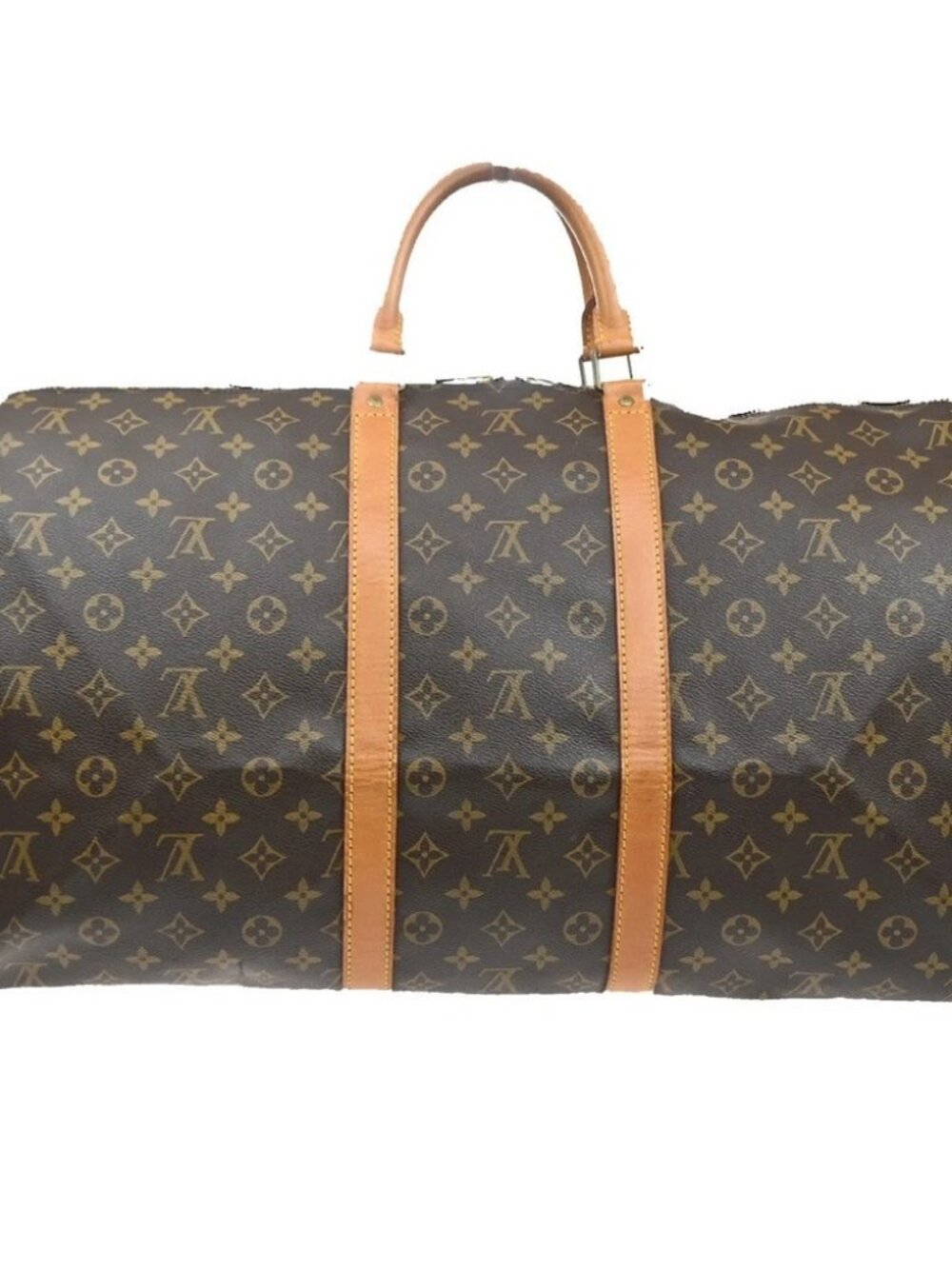LOUIS VUITTON Keepall 55 Travel Hand Bag Monogram Leather Brown
